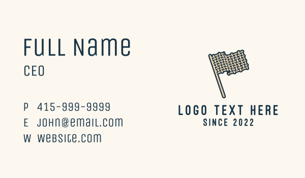 Woven Rattan Flag  Business Card Design Image Preview