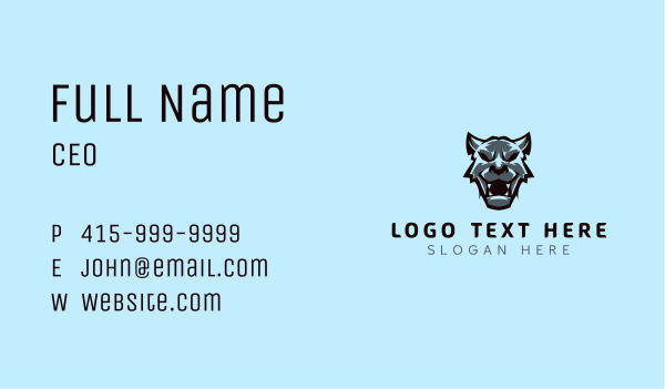 Panther Gaming Mascot Business Card Design Image Preview