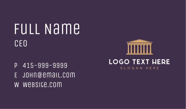 Greek Columns Structure Business Card Design Image Preview