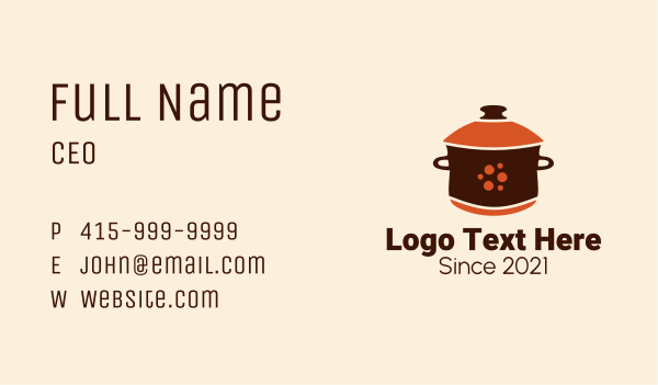 Casserole Cooking Pot  Business Card Design Image Preview