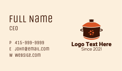 Casserole Cooking Pot  Business Card Image Preview