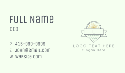 Beach Tourism Banner Letter Business Card Image Preview