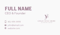 Floral Boutique Letter Y Business Card Design