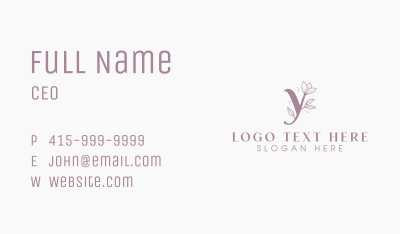 Floral Boutique Letter Y Business Card Image Preview