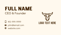 Monoline Buffalo Head Business Card Image Preview