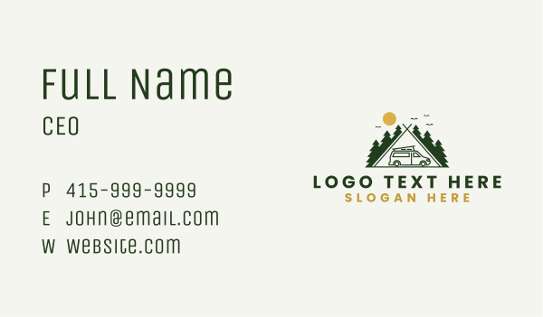 Camping Van Tent Business Card Design Image Preview