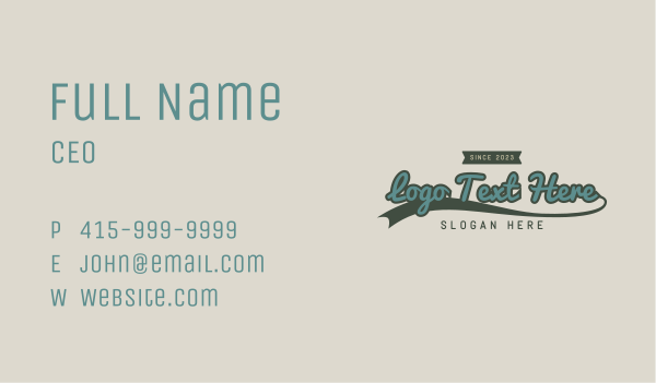 Retro Varsity Wordmark Business Card Design Image Preview