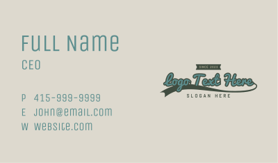 Retro Varsity Wordmark Business Card Image Preview