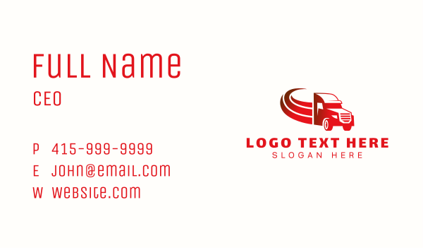 Truck Cargo Hauling Business Card Design Image Preview