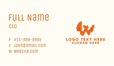 Orange Letter W Business Card Image Preview