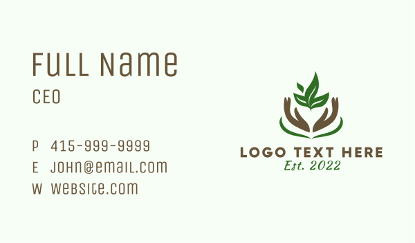 Garden Plant Hands Business Card Design Image Preview