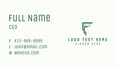 Modern Business Letter F Business Card Image Preview