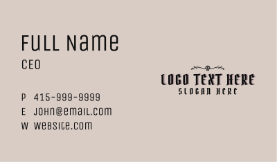 Casual Gothic Skull Wordmark Business Card Image Preview