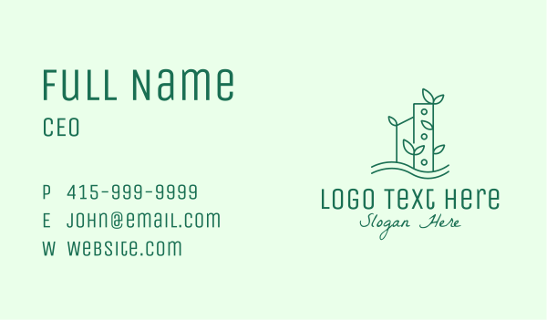 Green Eco Building Business Card Design Image Preview