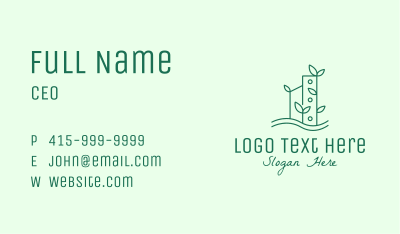 Green Eco Building Business Card Image Preview