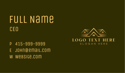 Luxury Real Estate Roof Business Card Image Preview