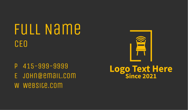 Golden Chair Wifi  Business Card Design Image Preview