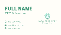 Eco Leaves Woman Face Business Card Design
