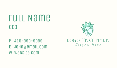 Eco Leaves Woman Face Business Card Image Preview