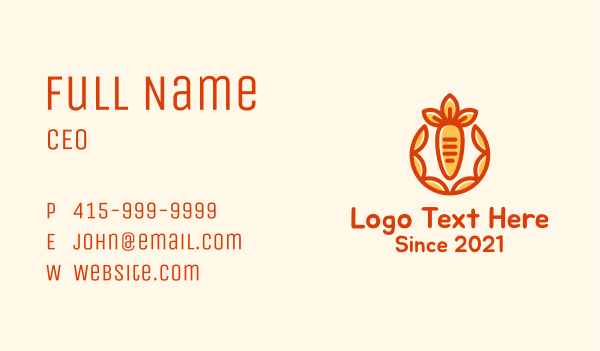 Organic Orange Carrot Business Card Design Image Preview