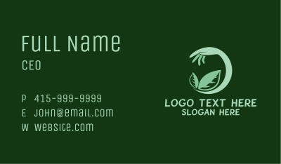 Leaf Gardening Hand  Business Card Image Preview