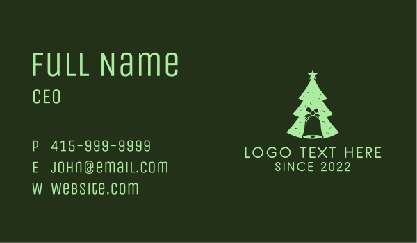 Christmas Bell Tree  Business Card Design Image Preview
