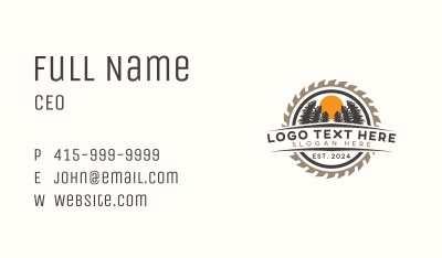 Wood Sawmill Workshop Business Card Image Preview