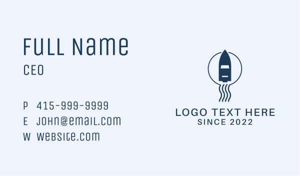 Ocean Water Motorboat Business Card Design Image Preview