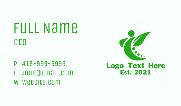 Green Yoga Wellness  Business Card Design Image Preview