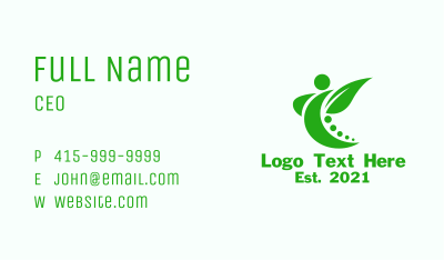 Green Yoga Wellness  Business Card Image Preview