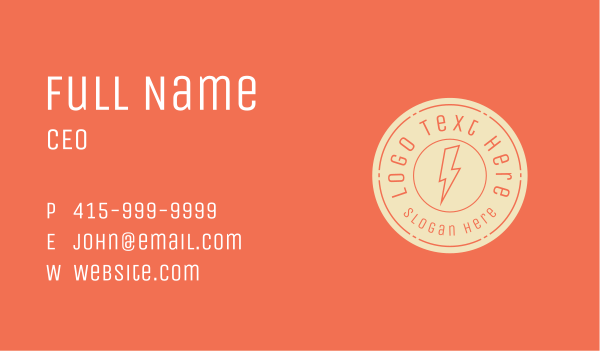 Power Electric Energy  Business Card Design Image Preview