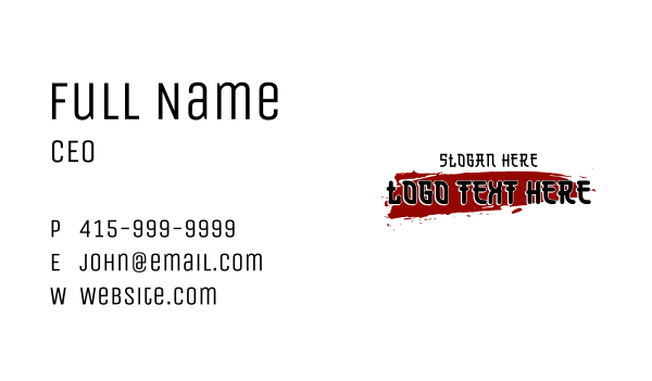 Grunge Asian Wordmark Business Card Design Image Preview