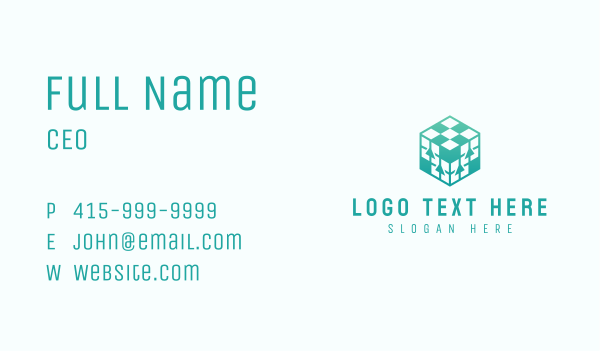 Arrow Checkered Cube Business Card Design Image Preview