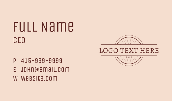 Retro Hipster Company  Business Card Design Image Preview