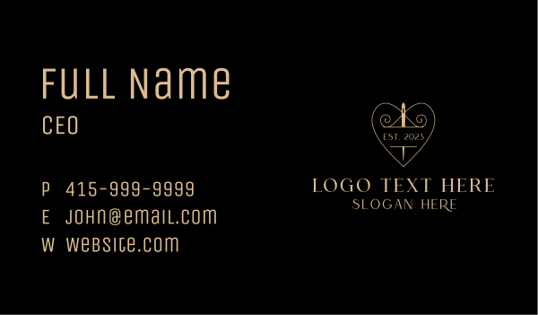 Needle Heart Tailoring Business Card Design Image Preview