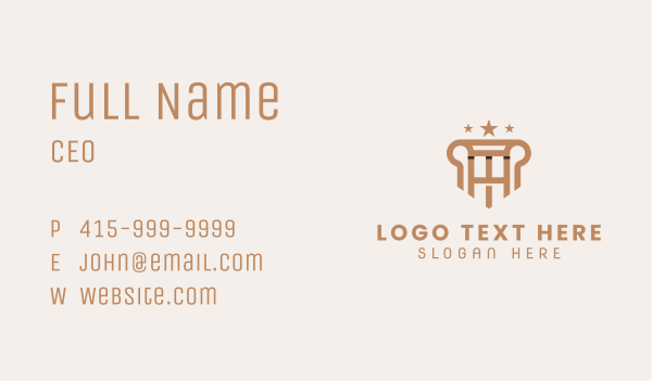 Brown Pillar Notary Business Card Design Image Preview