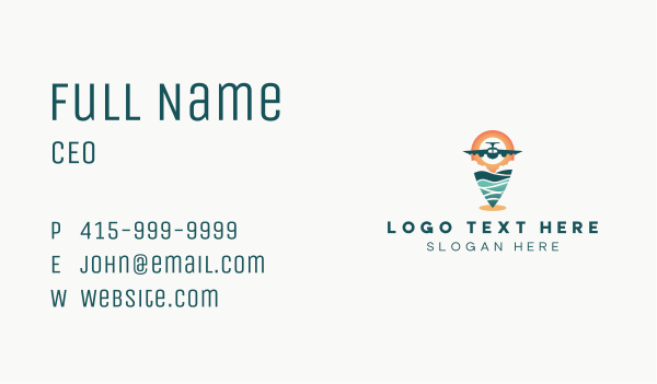 Airplane Flight Pin Locator Business Card Design Image Preview