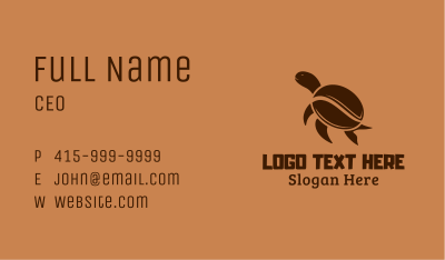 Organic Tortoise Coffee Bean Business Card