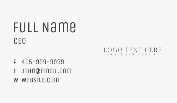 Elegant Company Wordmark Business Card Design Image Preview