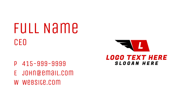 Fast Wing Letter Business Card Design Image Preview