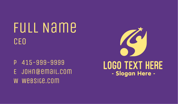 Yellow Human Star Business Card Design Image Preview