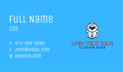 White Futuristic Robot Business Card Image Preview