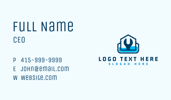 Wrench House Plumbing Business Card Design Image Preview