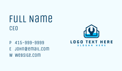 Wrench House Plumbing Business Card Image Preview