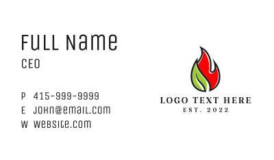 Fire Renewable Energy Business Card