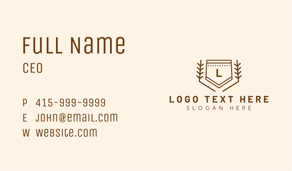 Minimalist Shield Wreath Business Card Design Image Preview