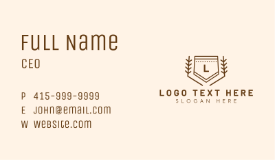 Minimalist Shield Wreath Business Card Image Preview
