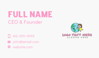 Girl Hugging Earth Business Card Design