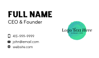 Aqua Watercolor Circle Business Card Design