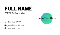 Aqua Watercolor Circle Business Card Design